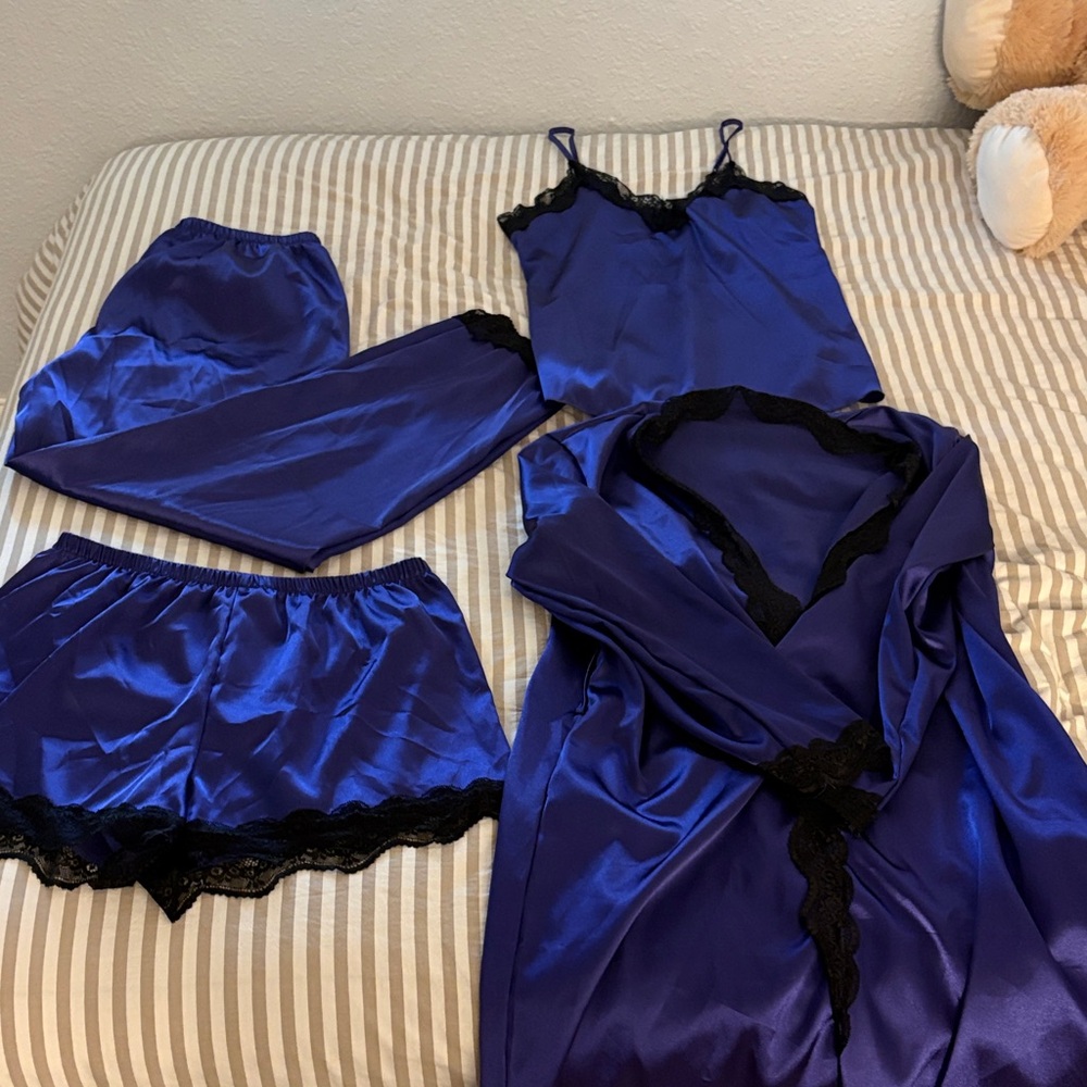 Elegant purple Satin Sleepwear Set